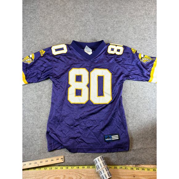 VTG 90s Minnesota Vikings Carter #80 NFL Team Adidas Jersey Youth 8 Sportswear - Picture 1 of 8